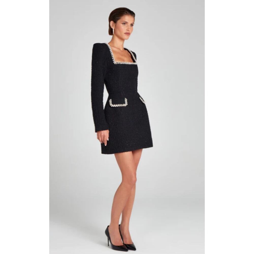 Nadine Merabi NWT Natalie Black Dress (Size US 10) - Picture 4 of 11